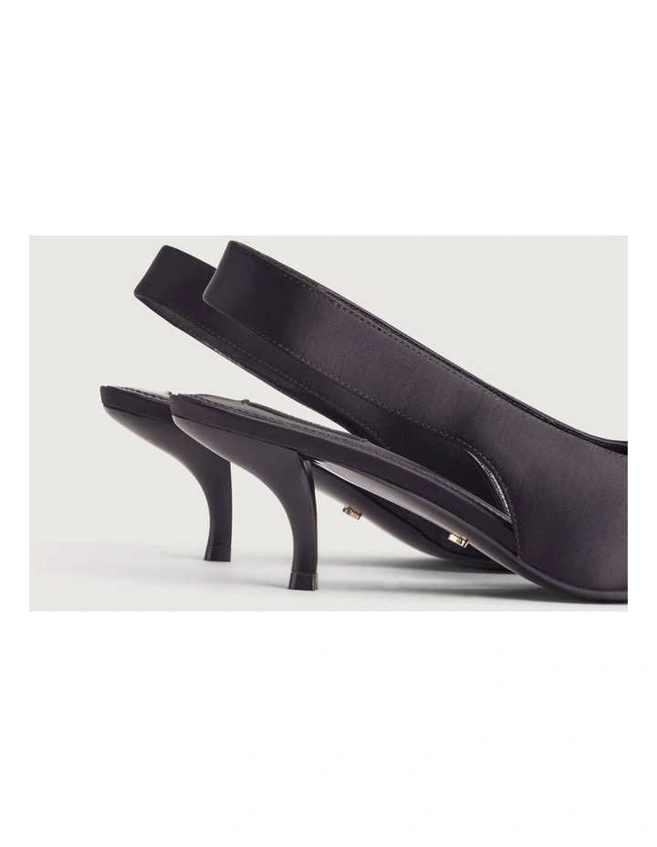 Fleur Satin Heels in Black image 5