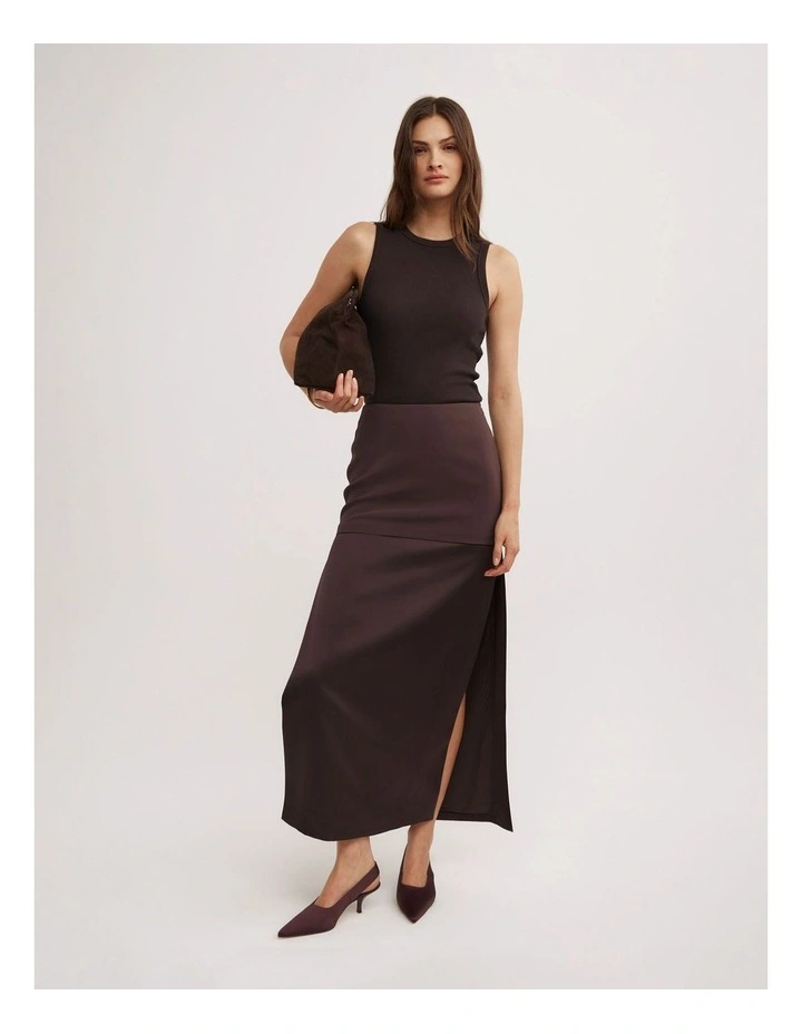 Fleur Satin Heels in Bitter Chocolate image 2