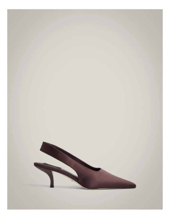 Fleur Satin Heels in Bitter Chocolate image 3