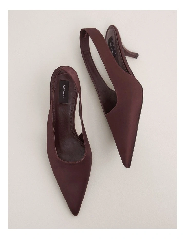 Fleur Satin Heels in Bitter Chocolate image 6