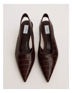 Fleur Textured Heels in Bitter Chocolate