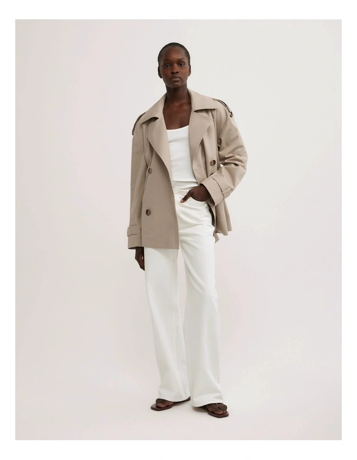 Belted Trench Coat in Neutral image 4