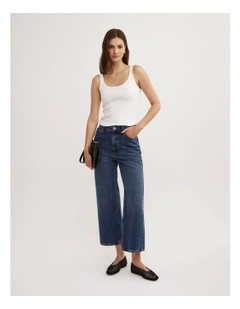 Wide Leg Crop Jeans in Pacific Wash