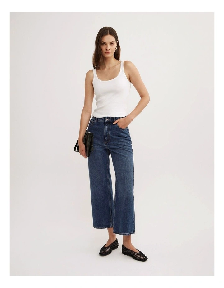 Wide Leg Crop Jeans in Pacific Wash image 1