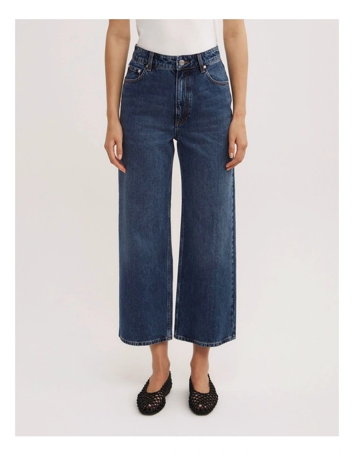 Wide Leg Crop Jeans in Pacific Wash image 2
