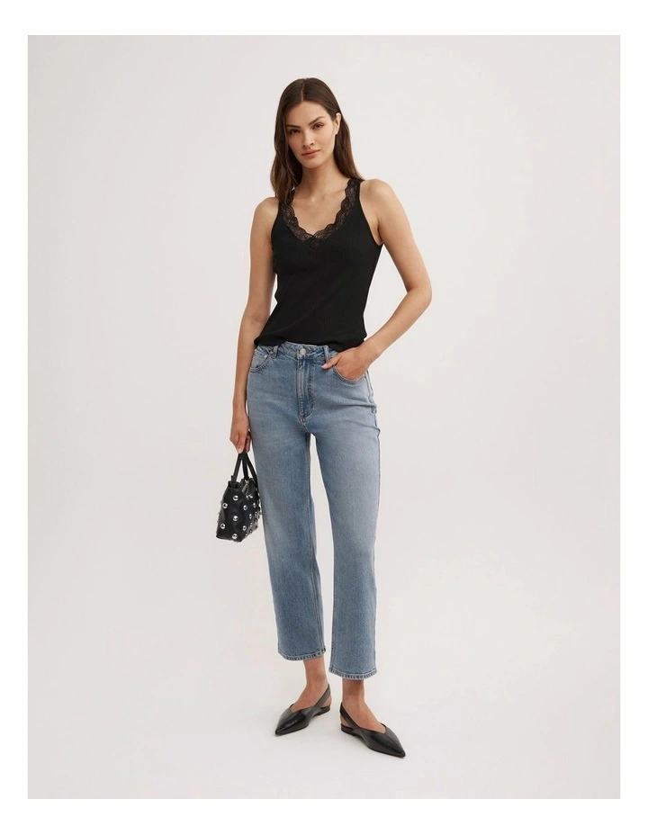 Straight Crop Jeans in Sky Blue image 1