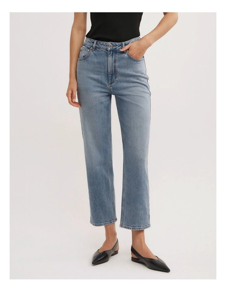 Straight Crop Jeans in Sky Blue image 2