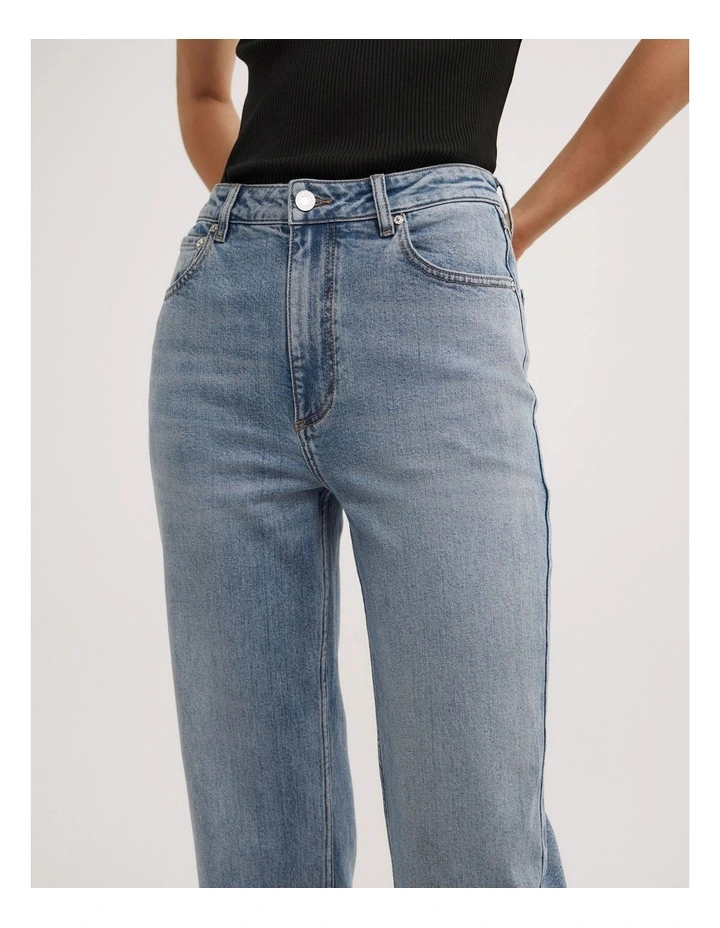 Straight Crop Jeans in Sky Blue image 3