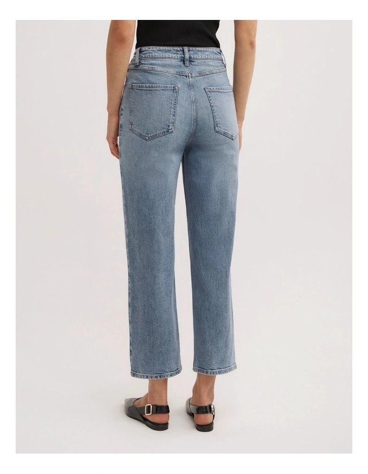 Straight Crop Jeans in Sky Blue image 4