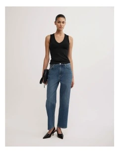 Straight Crop Jeans in Sorrento Blue