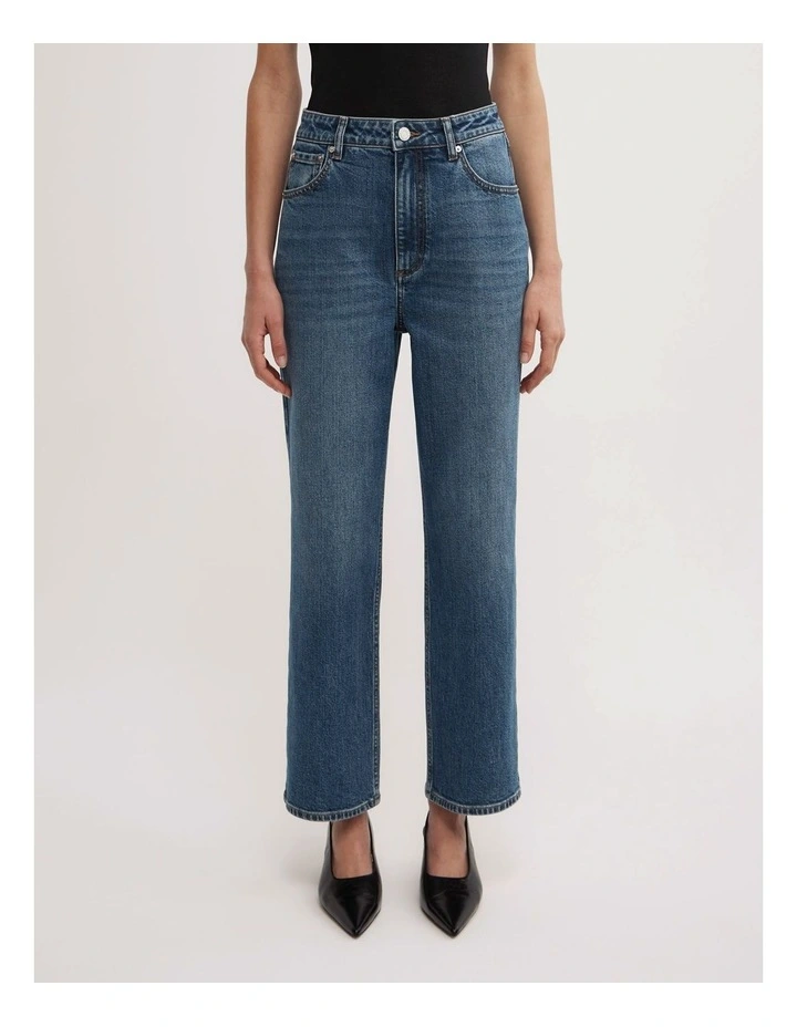 Straight Crop Jeans in Sorrento Blue image 2