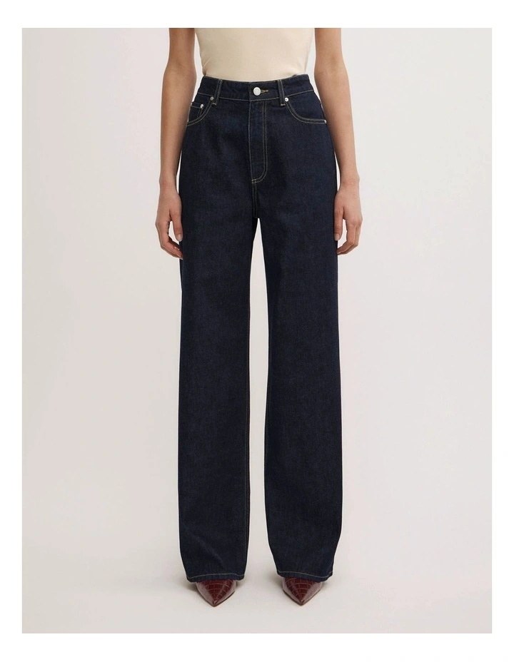 Wide Leg Jeans in Raw Denim image 2