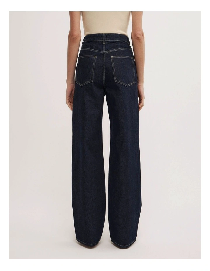 Wide Leg Jeans in Raw Denim image 5