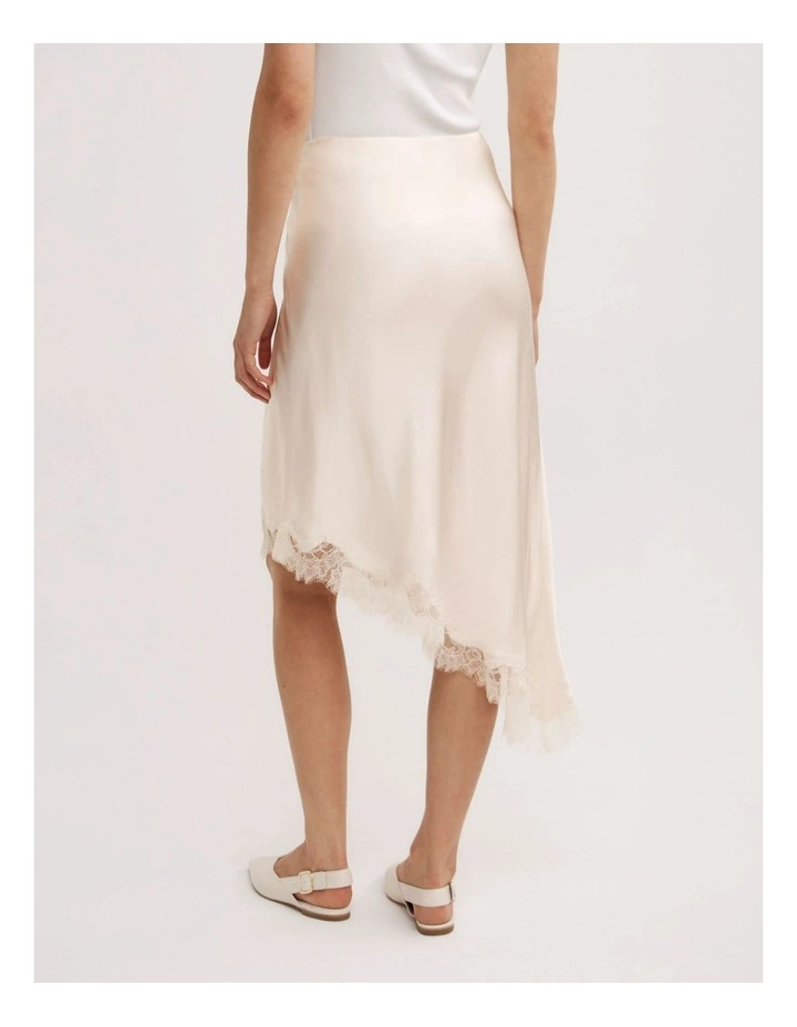 Asymmetric Lace Skirt in Vanilla image 5