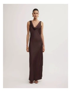 Maxi Scarf Dress in Espresso