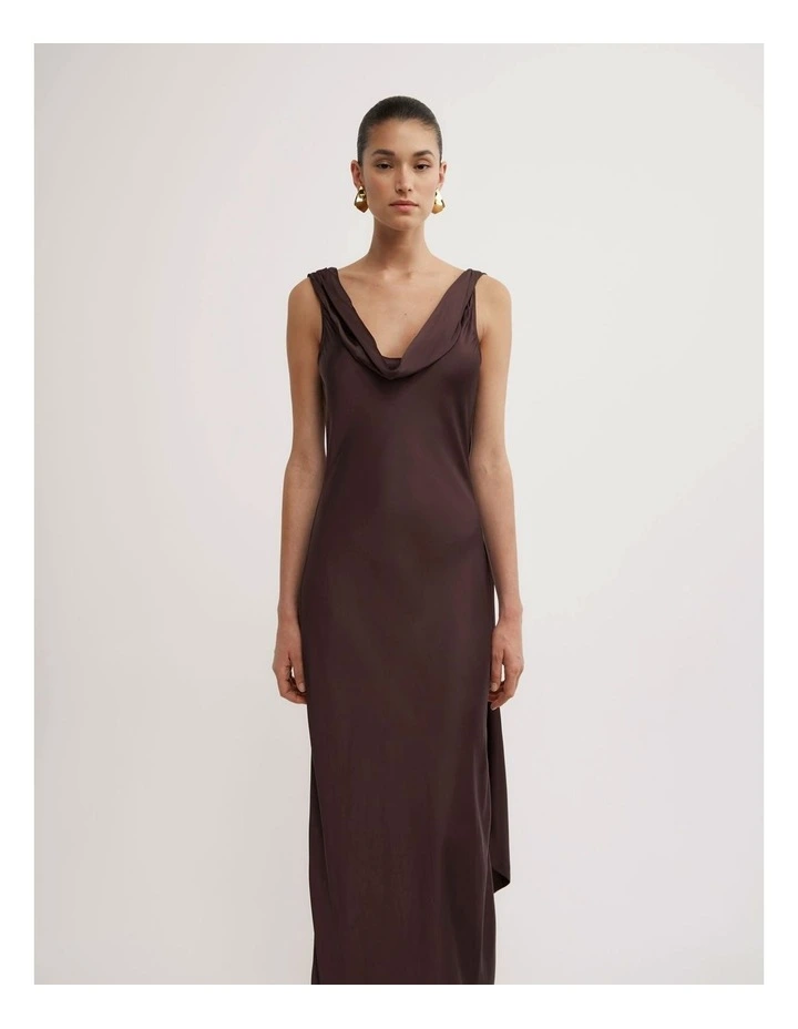 Maxi Scarf Dress in Espresso image 2