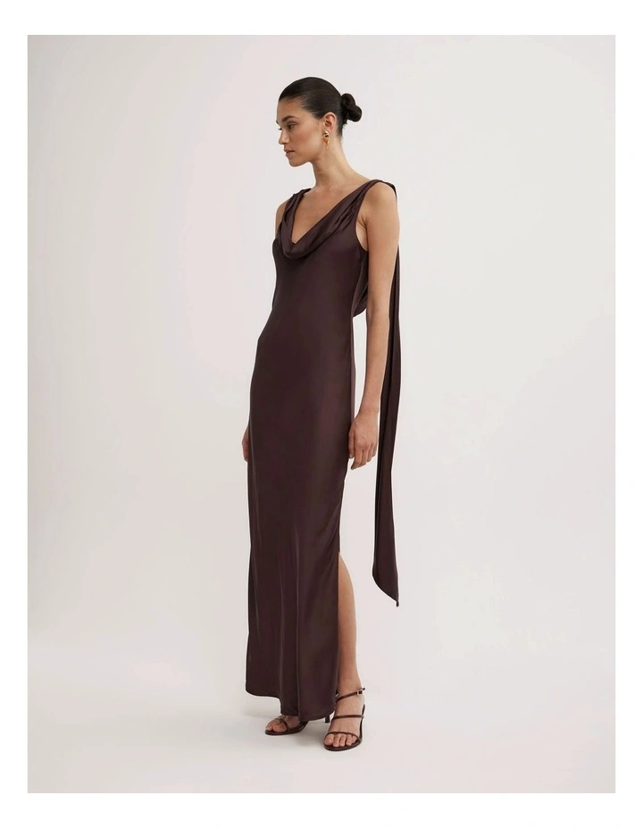 Maxi Scarf Dress in Espresso image 3