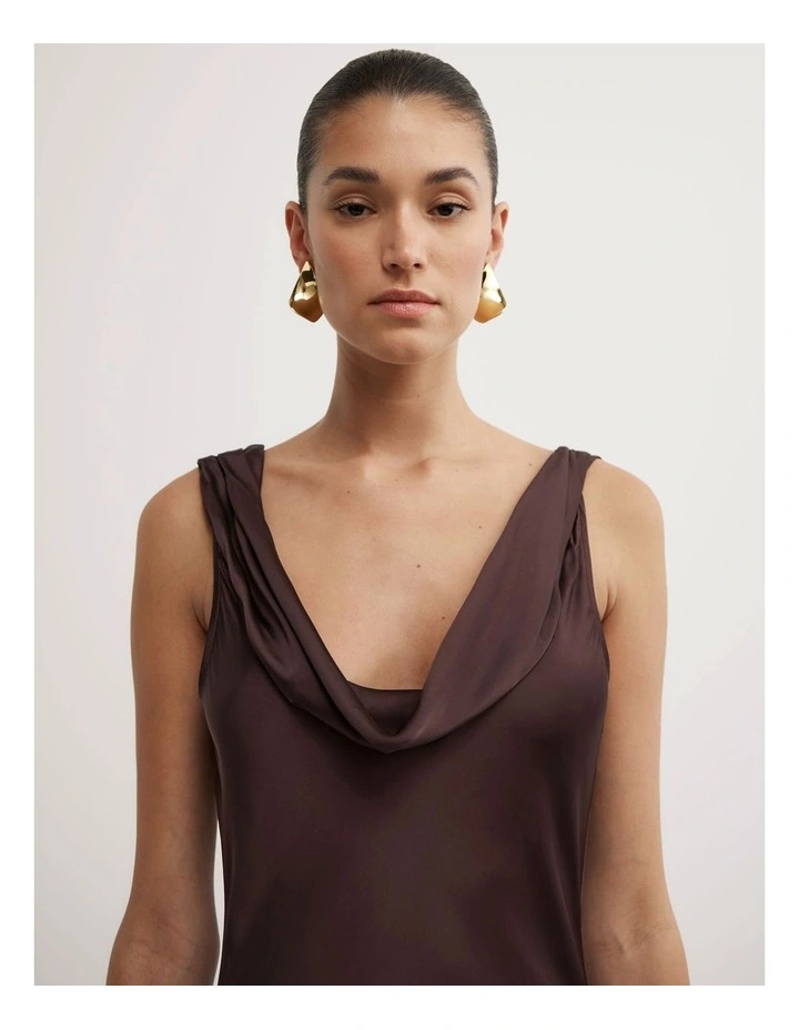 Maxi Scarf Dress in Espresso image 4