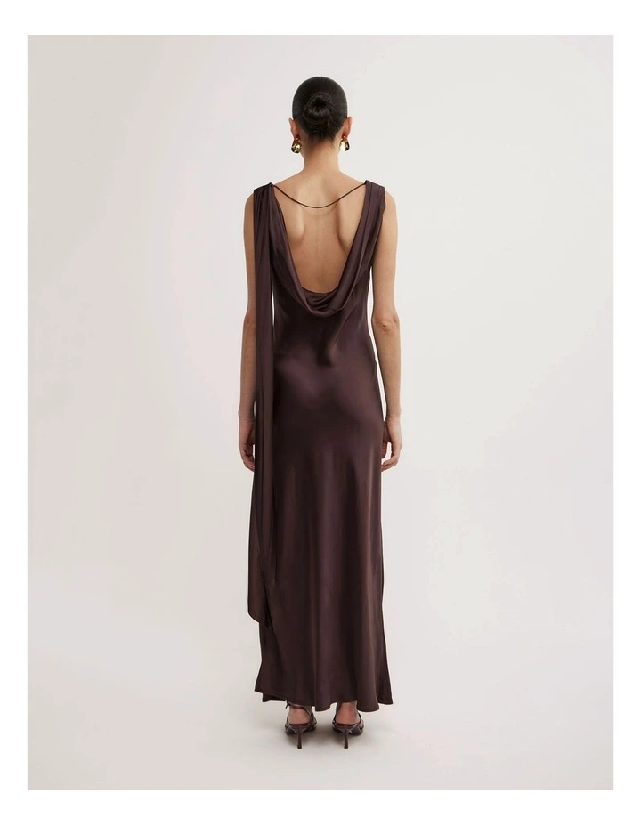 Maxi Scarf Dress in Espresso image 7