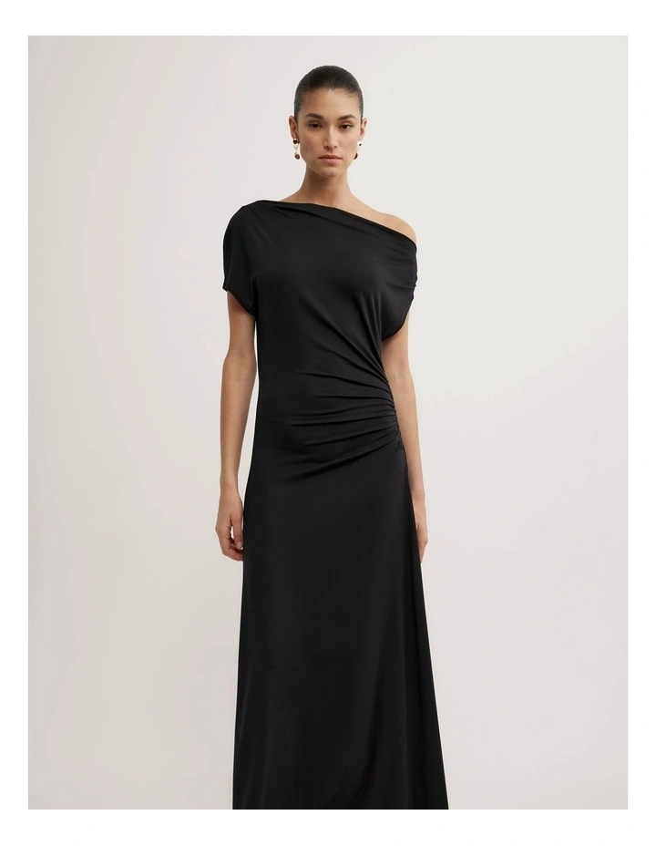 Off Shoulder Dress in Black image 2
