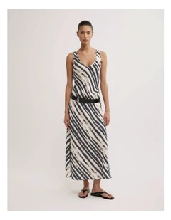 Scoop Cupro Dress in Ripple Stripe