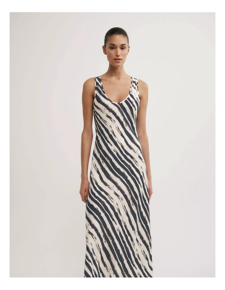 Scoop Cupro Dress in Ripple Stripe image 2