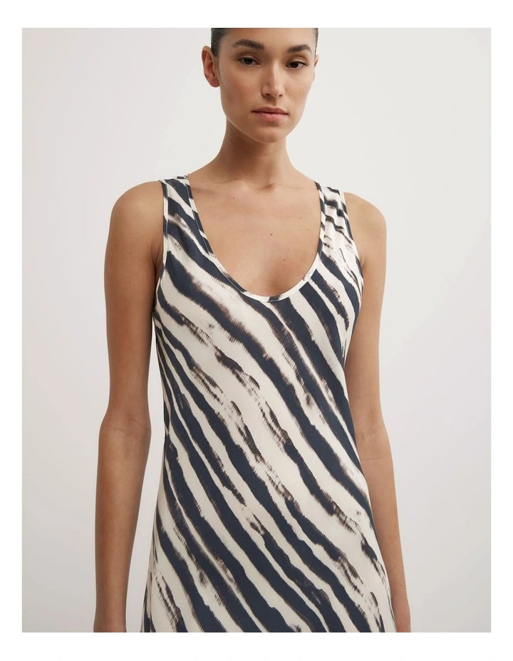 Scoop Cupro Dress in Ripple Stripe image 3