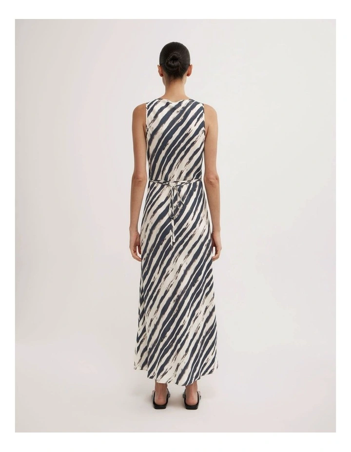 Scoop Cupro Dress in Ripple Stripe image 4