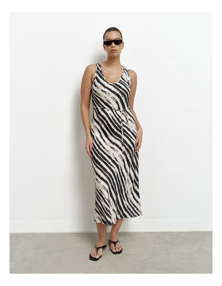 Scoop Cupro Dress in Ripple Stripe image 5