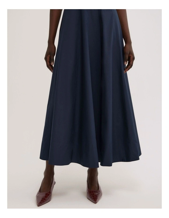 Seam Detail Midi Dress in Navy image 4