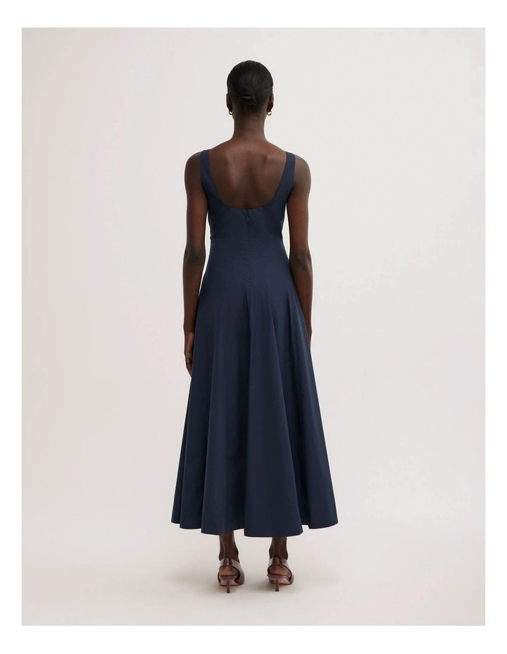Seam Detail Midi Dress in Navy image 5