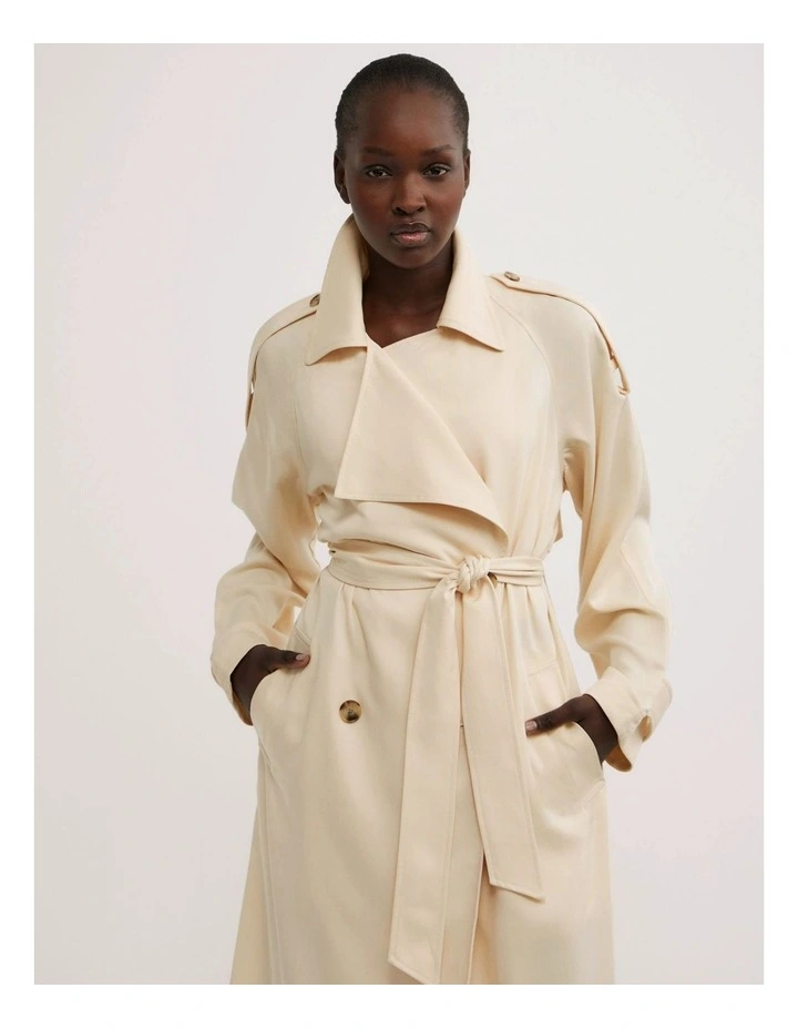 Soft Trench Coat in Butter image 2