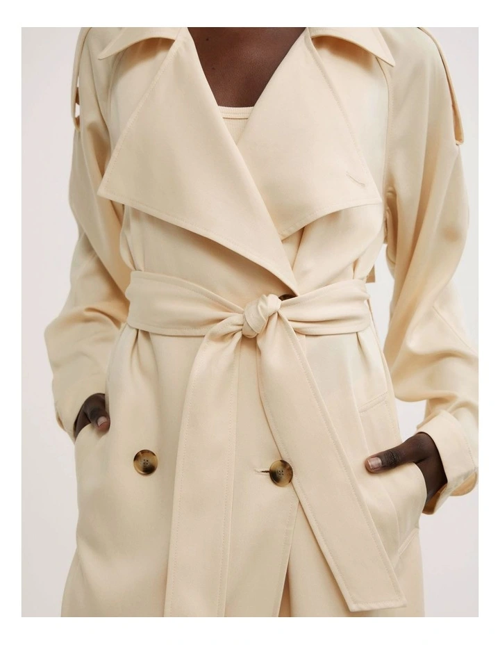 Soft Trench Coat in Butter image 4