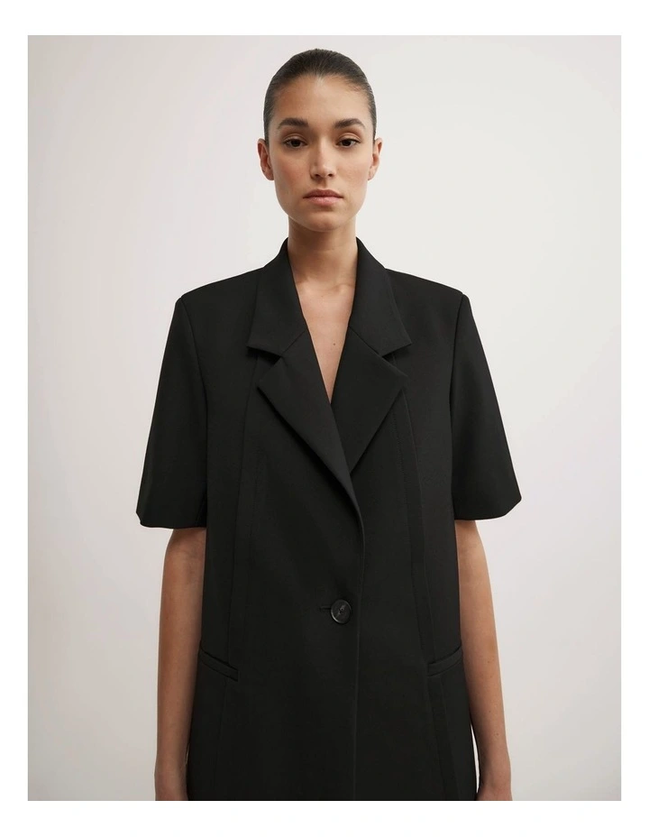 Short Sleeve Blazer in Black image 4