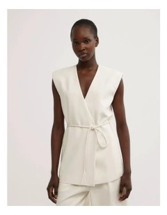 Tailored Vest in Vanilla