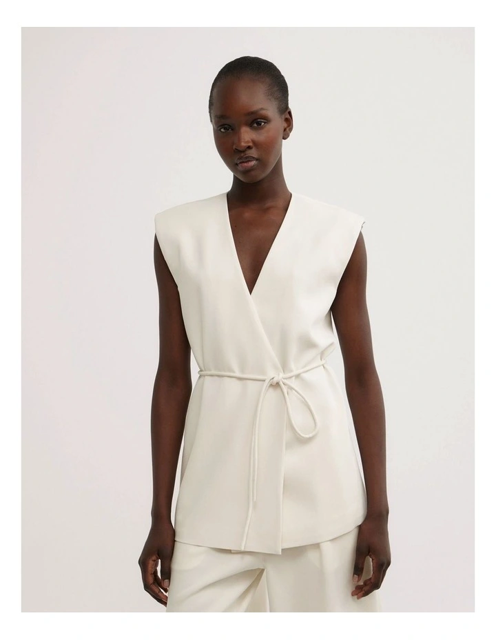 Tailored Vest in Vanilla image 1