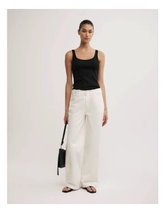 Clean Waist Denim Jeans in Parchment