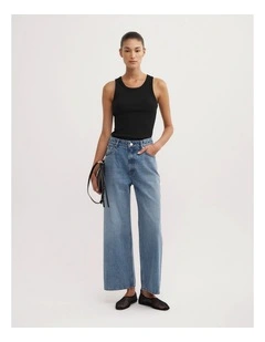 Wide Leg Crop Jeans in Amalfi Wash