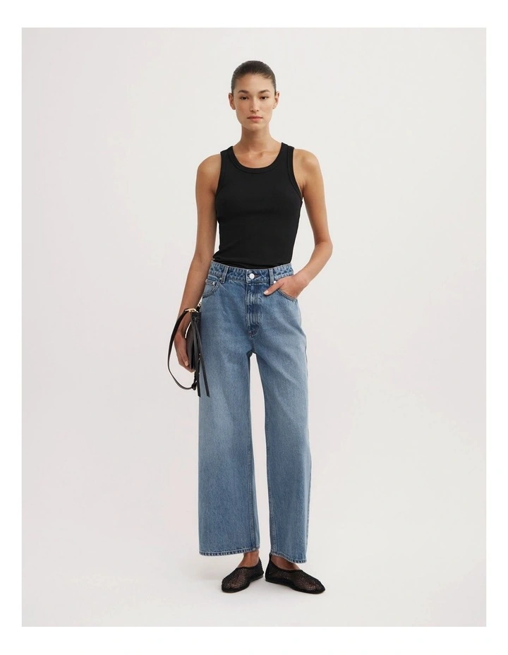 Wide Leg Crop Jeans in Amalfi Wash image 1