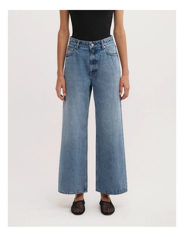 Wide Leg Crop Jeans in Amalfi Wash image 2