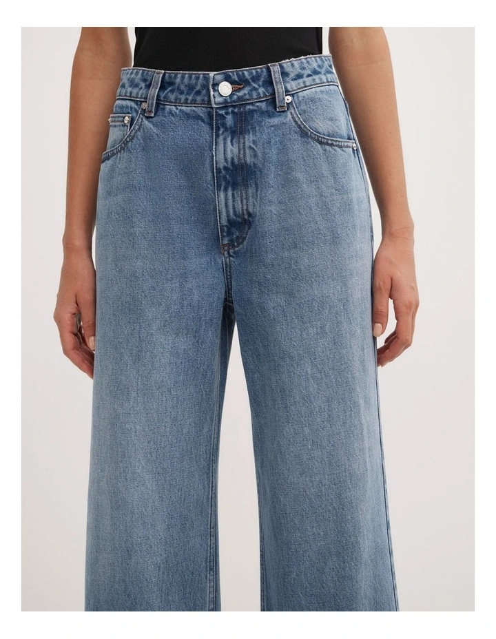 Wide Leg Crop Jeans in Amalfi Wash image 3