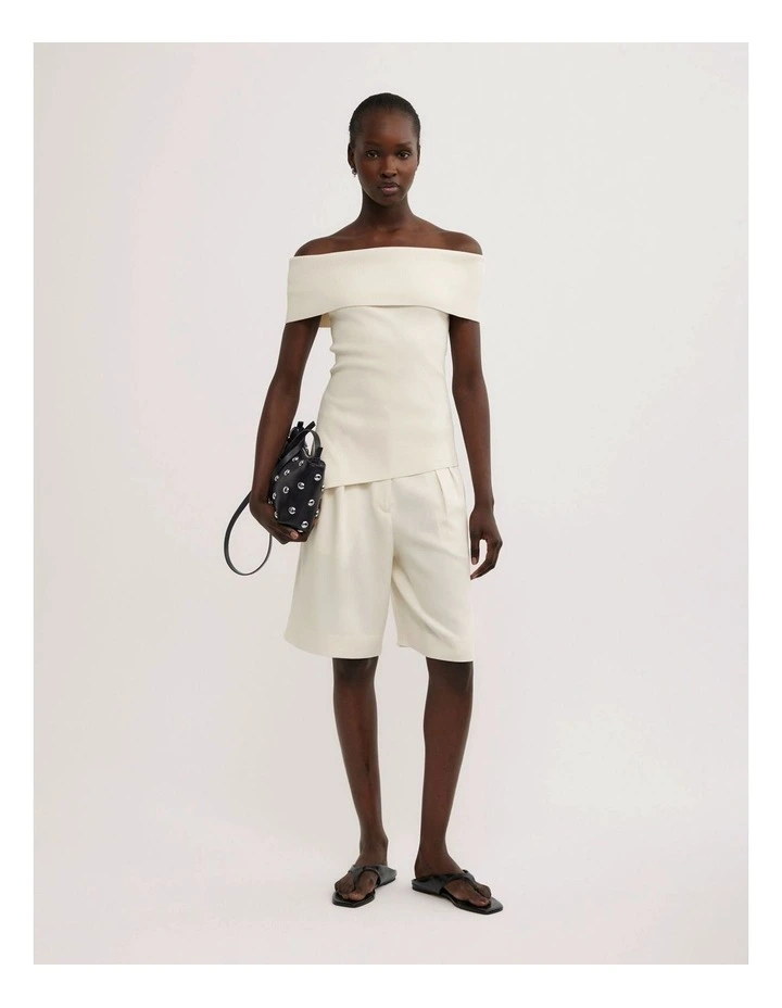 Off The Shoulder Knit in Vanilla image 2