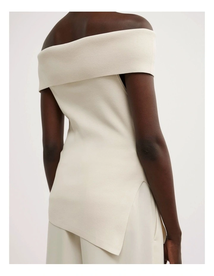 Off The Shoulder Knit in Vanilla image 4