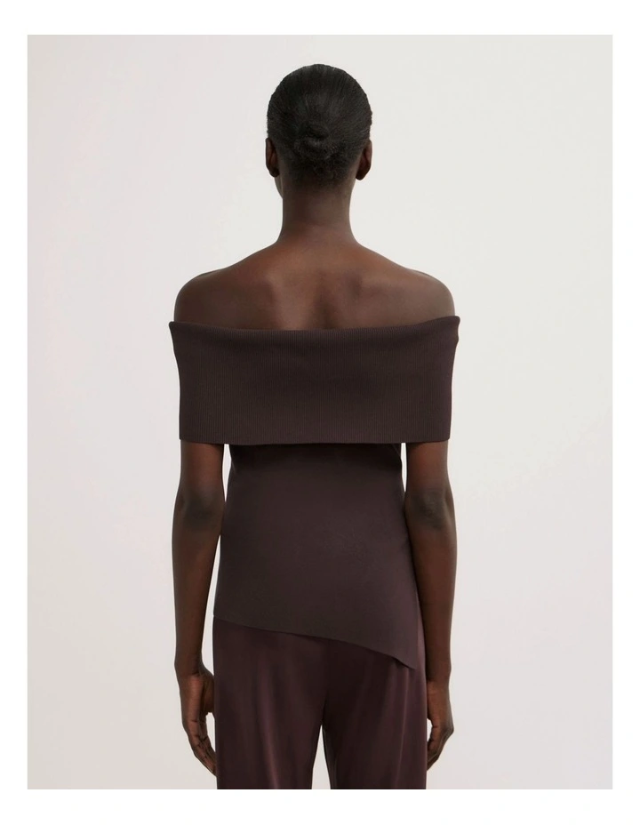 Off The Shoulder Knit in Espresso image 4