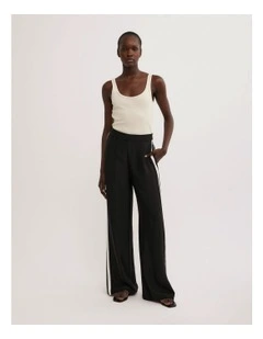 Flat Front Pants in Black