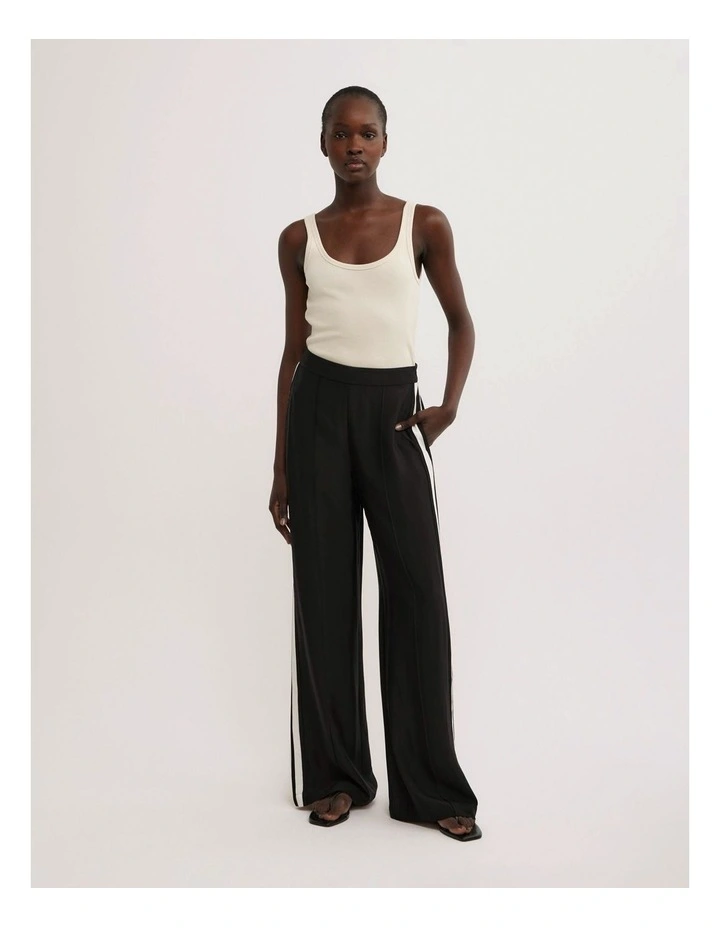 Flat Front Pants in Black image 1