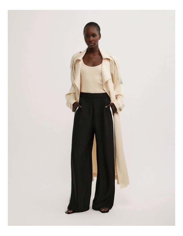 Flat Front Pants in Black image 4