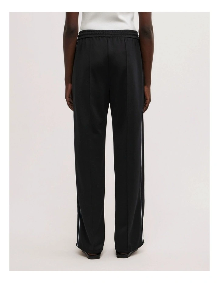 Piping Detail Trackpants in Black image 6