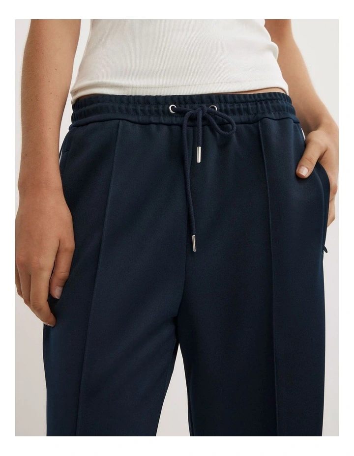Piping Detail Trackpants in Navy image 3