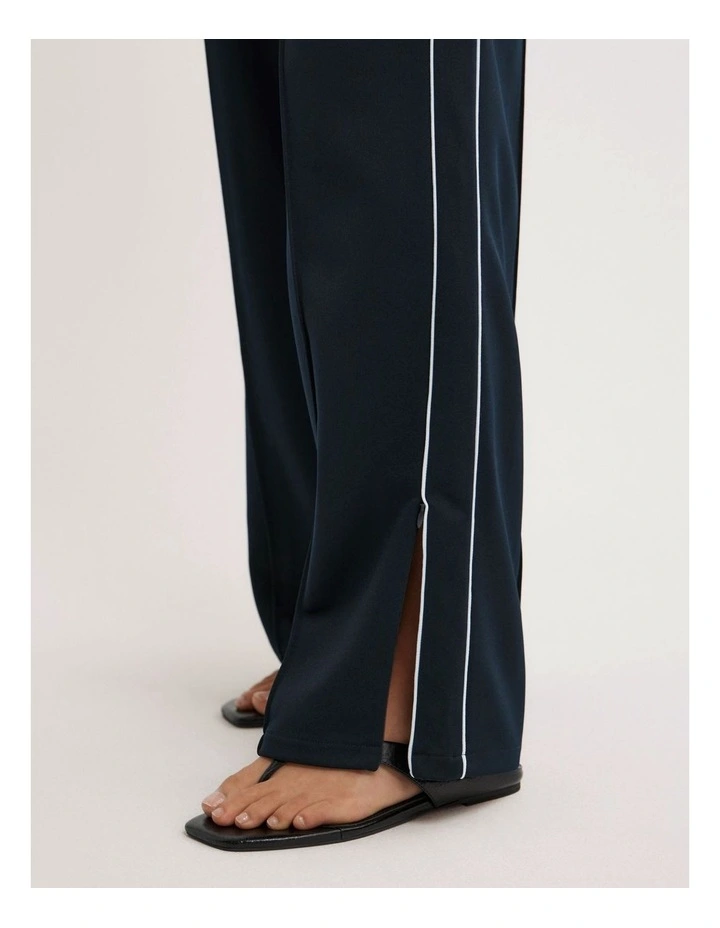 Piping Detail Trackpants in Navy image 4
